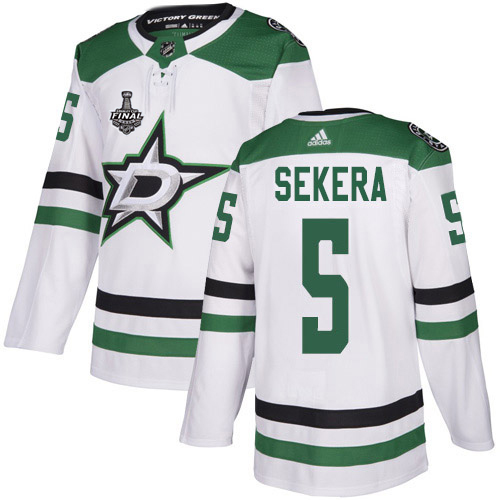 Adidas Men Dallas Stars 5 Andrej Sekera White Road Authentic 2020 Stanley Cup Final Stitched NHL Jersey